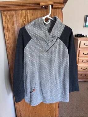 Maurices Gray & Dot-Pattern Cowl Nexk Pullover